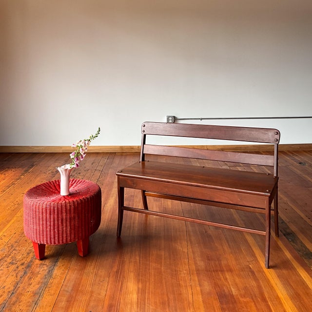 Wood 19th Century Rustic Farmhouse Bench For Sale - Image 7 of 14