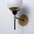 Mid-Century Modern Vintage Italian Wall Sconces in Brass with Black Metal and Opaline Glass, 1950s, Set of 2 For Sale - Image 3 of 10