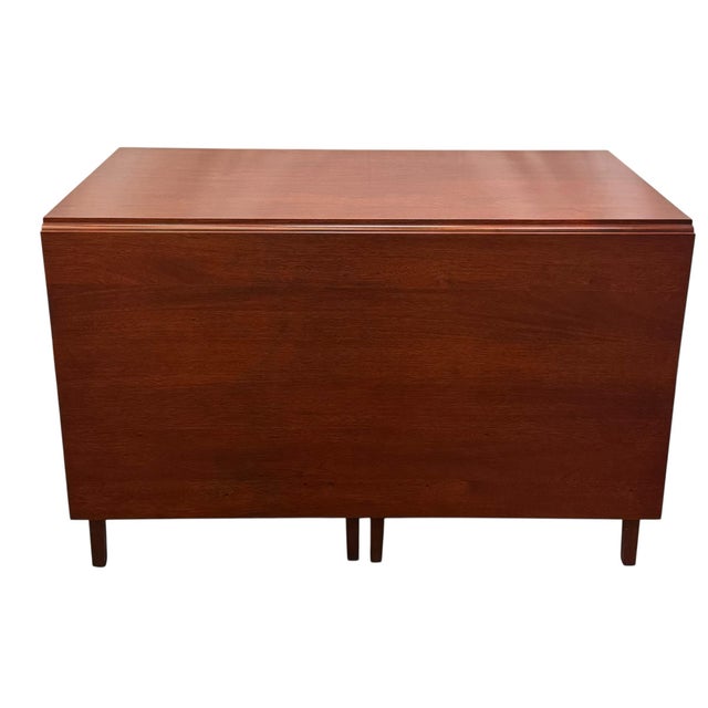 American Vintage Craftique Traditional Chippendale Style Solid Cherry Drop Leaf Gate Leg Dining Table For Sale - Image 3 of 12