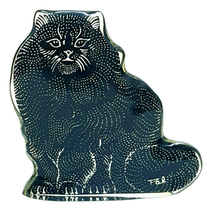 Black Acrylic Cat Figurine by Abraham Palatnik, 1960s