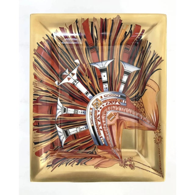 Modern Early 21st Century Hermes Cuir du Desert Porcelain Catchall Dish For Sale - Image 3 of 11