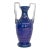 Iridescent Cobalt Blue Glass Clear Handles Vase For Sale