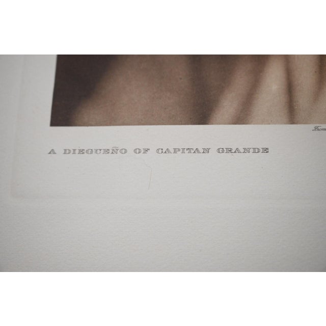 American Edward S. Curtis "A Diegueño of Capitan Grande" 1926 Vintage Photogravure, Cardozo Collection For Sale - Image 3 of 7