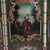 Antique Hand Painted Leather on Board Four Panel Dressing Screen Early 20thC Measures - 84.25"H x 20.25"W x 1"D This early...