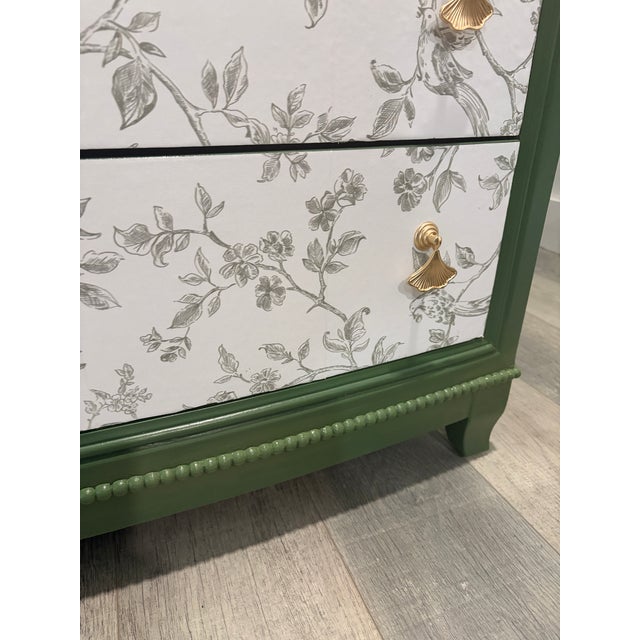 Refinished Dresser/Accent Table With a Rich Green Finish For Sale - Image 4 of 5