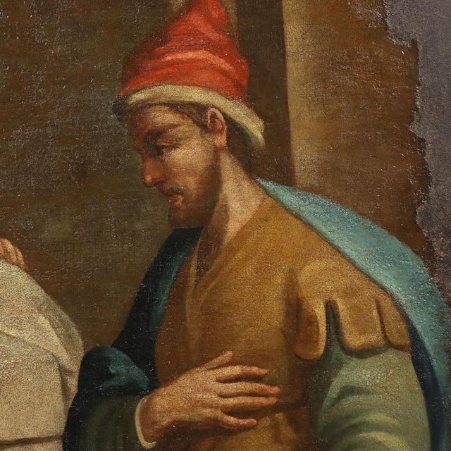Northern Italian School, The Visitation, Oil on Canvas For Sale - Image 7 of 13