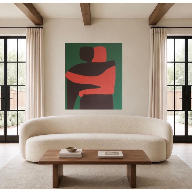 *Can I Hold You* explores the peaceful intimacy of two figures united in an embrace. Reduced to essential forms and bold...