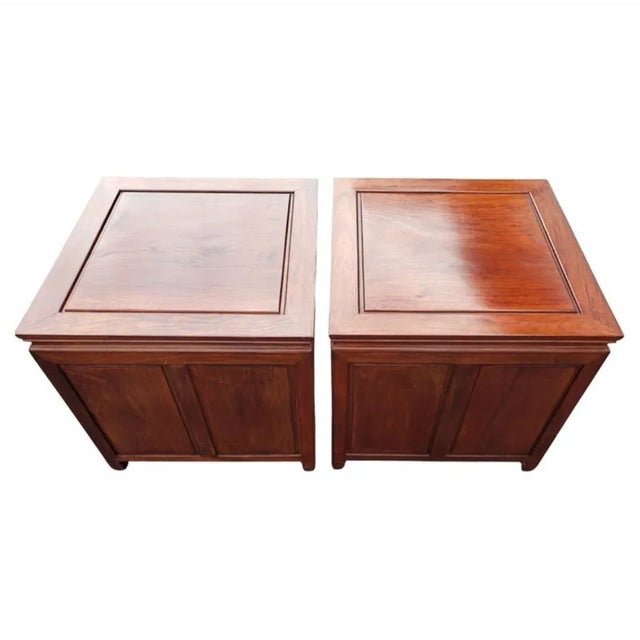 George Zee George Zee Asian American Rosewood Chippendale Side Tables, Circa 1960s - a Pair For Sale - Image 4 of 10