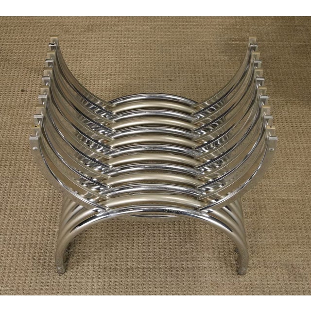 1970s Italian Chrome Sculptural Table Base, Modernist Dining or Coffee Table Base, Mid Century Modern Architectural Pedestal Base For Sale - Image 4 of 14