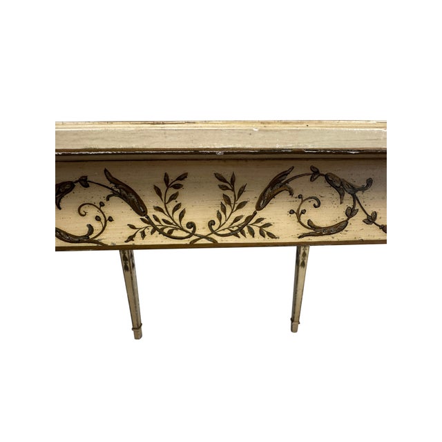 Mid 20th Century French Painted Decorated End table with Neoclassical Designs For Sale - Image 13 of 18