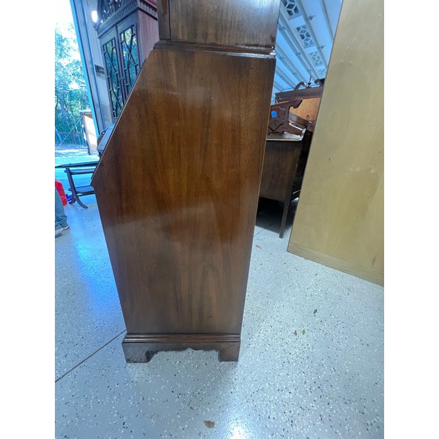 1980s Drexel Heritage Royal Court Secretary Desk With Glass Front Bookshelf For Sale - Image 6 of 12