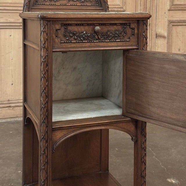 19th Century French Louis XVI Walnut Nightstand For Sale - Image 15 of 18