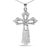 Contemporary .925 Sterling Silver 1.00 Cttw Diamond Fleur De Lis Cross 18" Pendant Necklace (H-I Color, I2-I3 Clarity) For Sale - Image 3 of 6