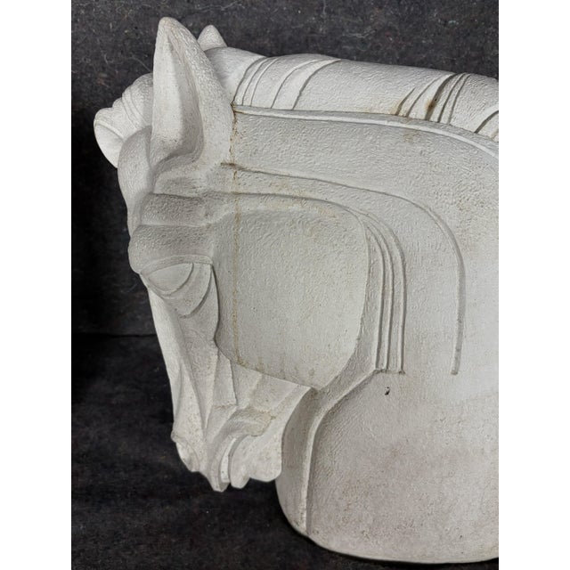 Architectural Concrete Horse Heads — Rare Pair For Sale - Image 9 of 10