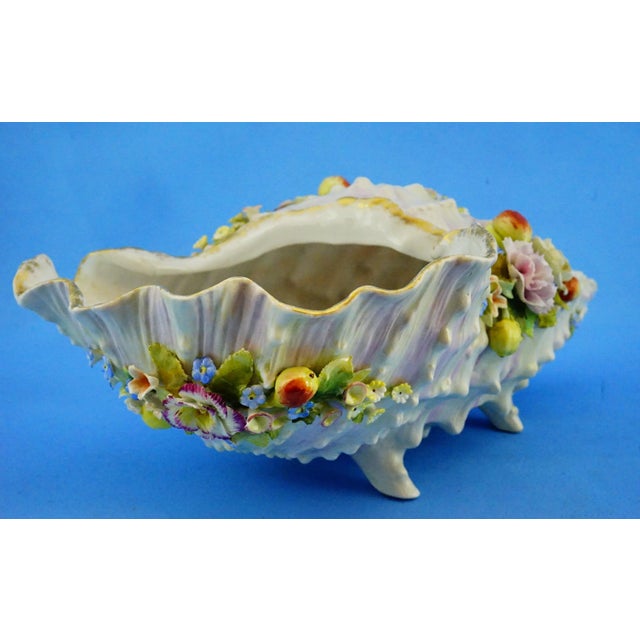 Baroque Antique Shell-Shaped Porcelain Centrepiece from C.G Schierholz & Sohn Manufactory of Plaue, Germany, 1800s For Sale - Image 3 of 18