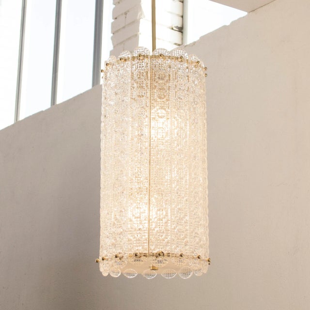 Metal Italian Suspension Lamp in Murano Crystal Glass, 1990s For Sale - Image 7 of 12