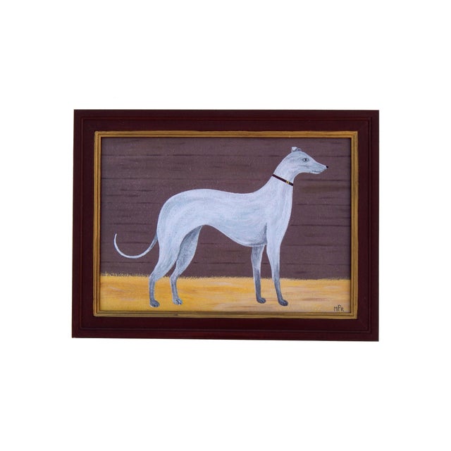 Matt Rix, Naive Style Greyhound, Print, Framed For Sale - Image 4 of 8