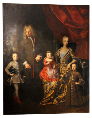 Lucia Casalini Torelli, Portrait of the Italian Noble Family of Zanardi, 1740, Oil on Canvas