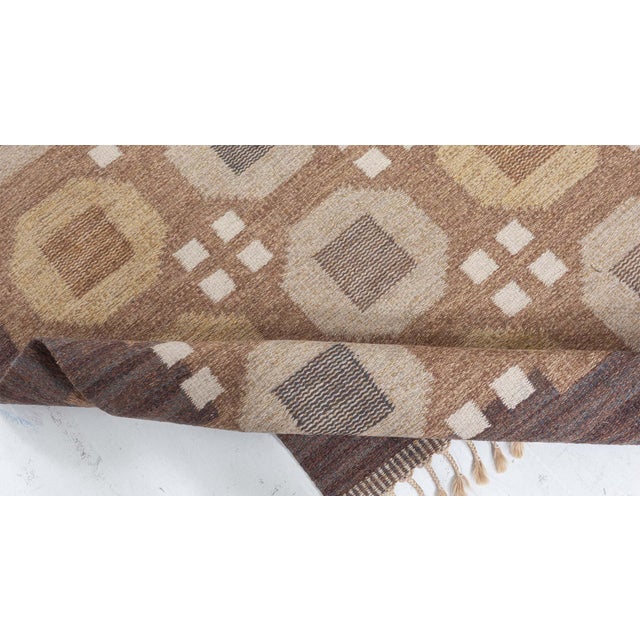 Textile Doris Leslie Blau Vintage Swedish Flat Weave Rug by Rakel Carlander For Sale - Image 7 of 8