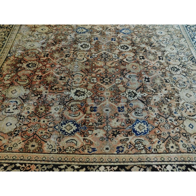 Textile Antique Persian Mahal Rug. 10'4"x 12'10" For Sale - Image 7 of 18