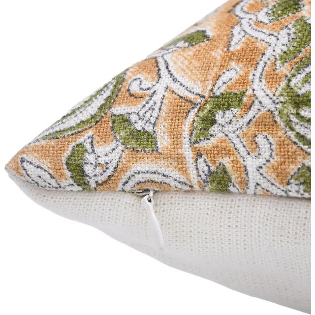 Fabdivine Handcrafted Pillow Cover With Block Prints 22x22 Inch- 6Kamal For Sale - Image 4 of 5