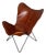 Cognac Leather Butterfly Lounge Chair For Sale