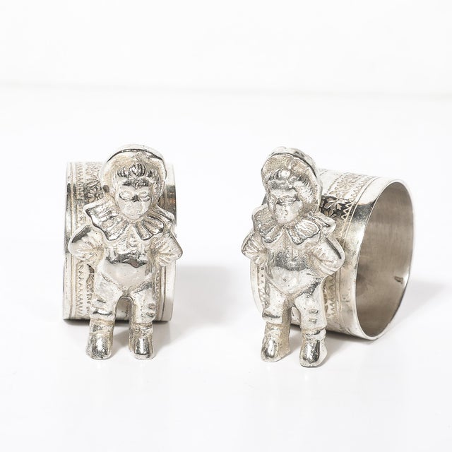 Victorian Pair of Victorian Silver-Plated 'Eton Boy' Napkin Holders For Sale - Image 3 of 12
