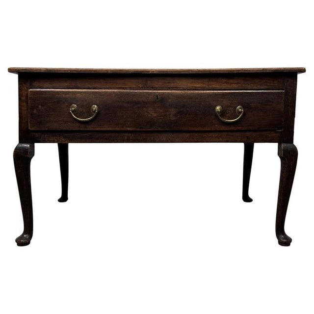 Antique 18th Century English Georgian Oak Low Side Table For Sale - Image 3 of 12