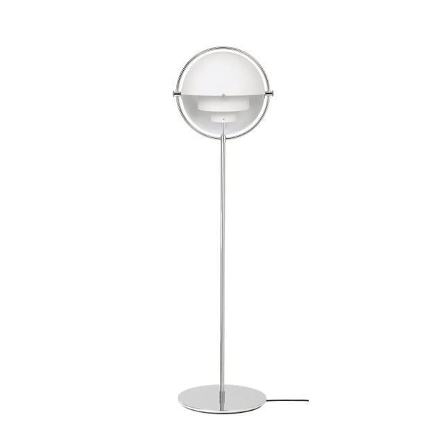 Louis Weisdorf 'Multi-Lite' floor lamp in chrome. Designed in 1972 by Weisdorf, this is an authorized re-edition by GUBI...