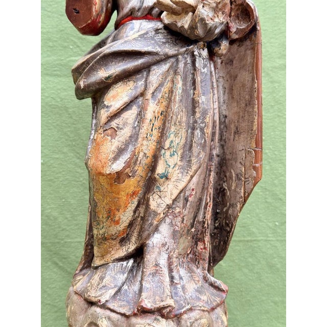 Virgin of La Antigua with Child in Polychrome Wood For Sale - Image 6 of 14