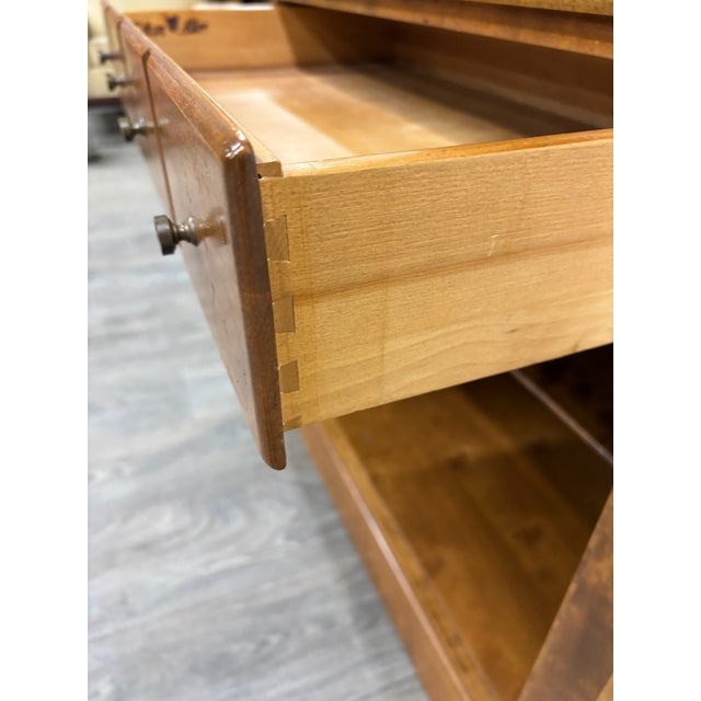 Brown Vintage Ethan Allen Heirloom Nutmeg Maple CRP Cabinet With Hutch Bookcase For Sale - Image 8 of 14