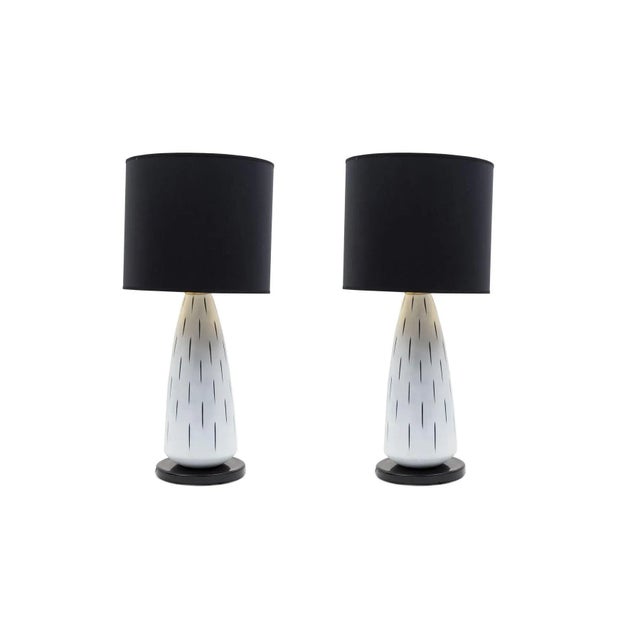 Murano Glass Table Lamps by Archimede Seguso, 1980s, Set of 2 For Sale - Image 6 of 9