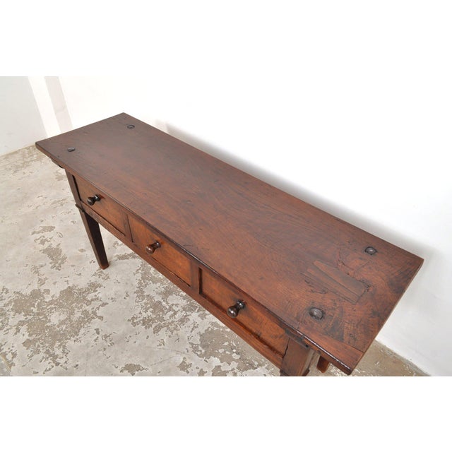 Antique Spanish Side Table in Chestnut Wood, 1850s For Sale - Image 10 of 14