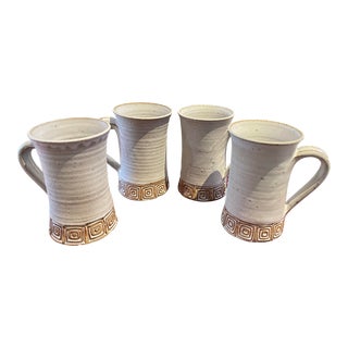 Vintage Los Artsanos Studio Pottery Mugs- Set of 4 For Sale
