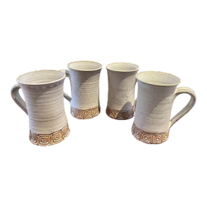 Vintage Los Artsanos Studio Pottery Mugs- Set of 4