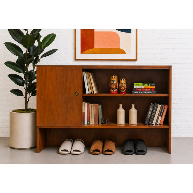 Mid Century Modern Walnut Danish Bookcase / Vintage Hutch, C. 1960's For Sale - Image 10 of 10