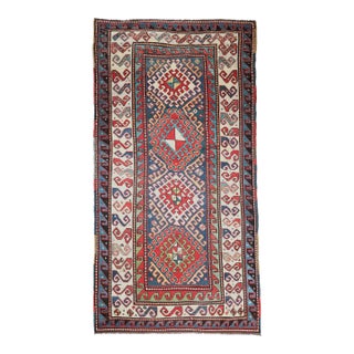 Late 19th Century Antique Borjalou Kazak Carpet Rug -8' 5 '' X 4' 1'' For Sale