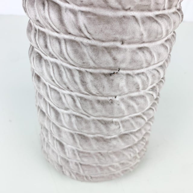 Mid-Century Modern Vintage Grey West German Cord Vase Carstens Tonnieshof Mid Century Art Pottery For Sale - Image 3 of 8
