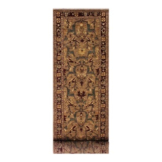 Ziegler Nikia Dark Tan/Dark Red Wool Runner Rug- 3'10'' X 13'1'' For Sale