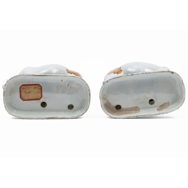 Ceramic Yorkshire Prattware Figures of Cows With Attendants For Sale - Image 7 of 10