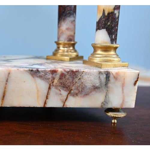 Louis XVI Clock Set in Marble with Gilt Candelabras, 1890, Set of 3 For Sale - Image 14 of 18