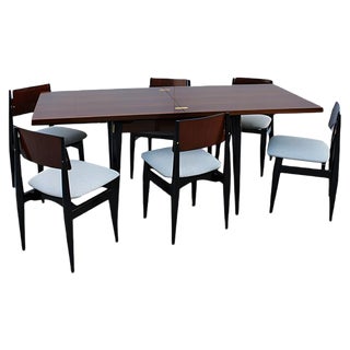 Dining Table & Chairs Set, 1960s, Set of 7 For Sale