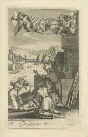 P. P. Bouche, The Egyptian Midwives, 1705, Engraving
