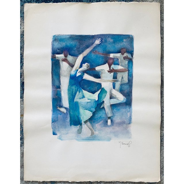 Paint Moses Bagel Bahelfer, Polish French Judaica Watercolor Gouache Painting Original Bauhaus Yiddish Art For Sale - Image 7 of 7