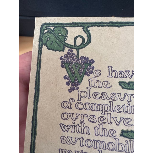 Purple Antique Automobile Advertising Ephemera For Sale - Image 8 of 14