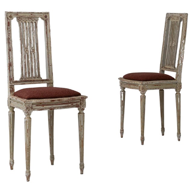 1900s French Louis XVI Style Patinated Chairs - A Pair For Sale - Image 15 of 18