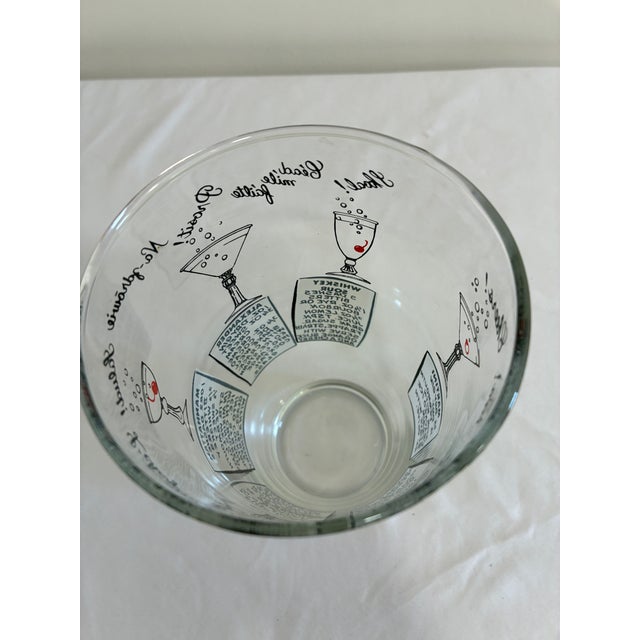 Glass Vintage Printed Cocktail Recipe Glass Shaker For Sale - Image 7 of 9