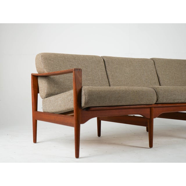 Wood Vintage Three-Seater Sofa in Teak by Illum Wikkelsø, 1960s For Sale - Image 7 of 14
