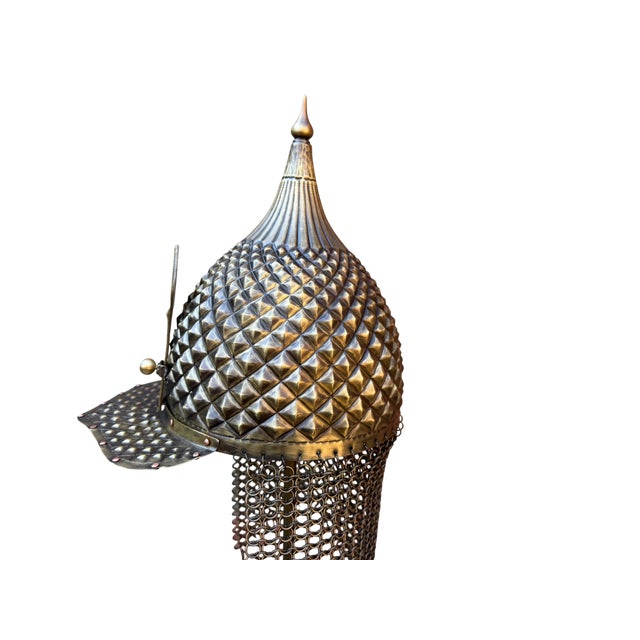 Double Hammered Brass Helmet For Sale - Image 11 of 15