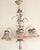 Mid-Century Modern Vintage Italian White and Gold Patinated Metal and Glass Chandelier, 1970s For Sale - Image 3 of 15